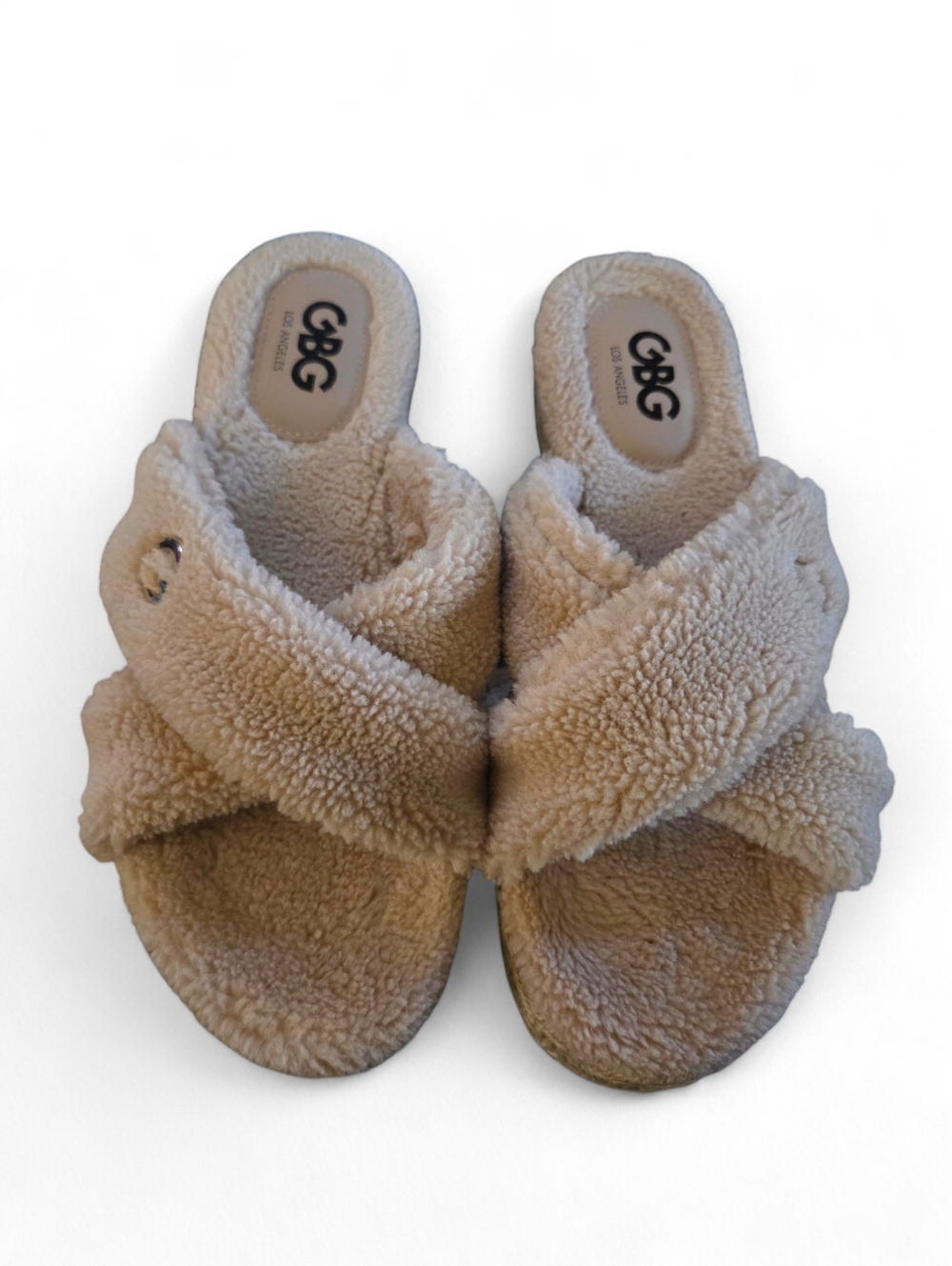 GBG LOS ANGELES Daphne Faux Sherpa Platform Slide Sandal - Picture 5 of 12